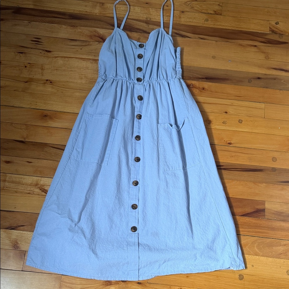 Light Blue Button-Down Dress